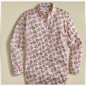 J. Crew Relaxed Fit Poplin Cotton Button Up Shirt - Whisper Berry - size 2 (XS)